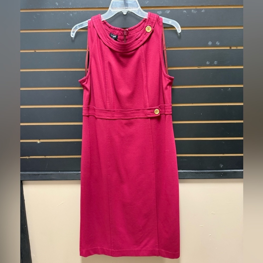 Talbots Red Sheath Dress Size 10 Cowl Neck Sleeveless Midi